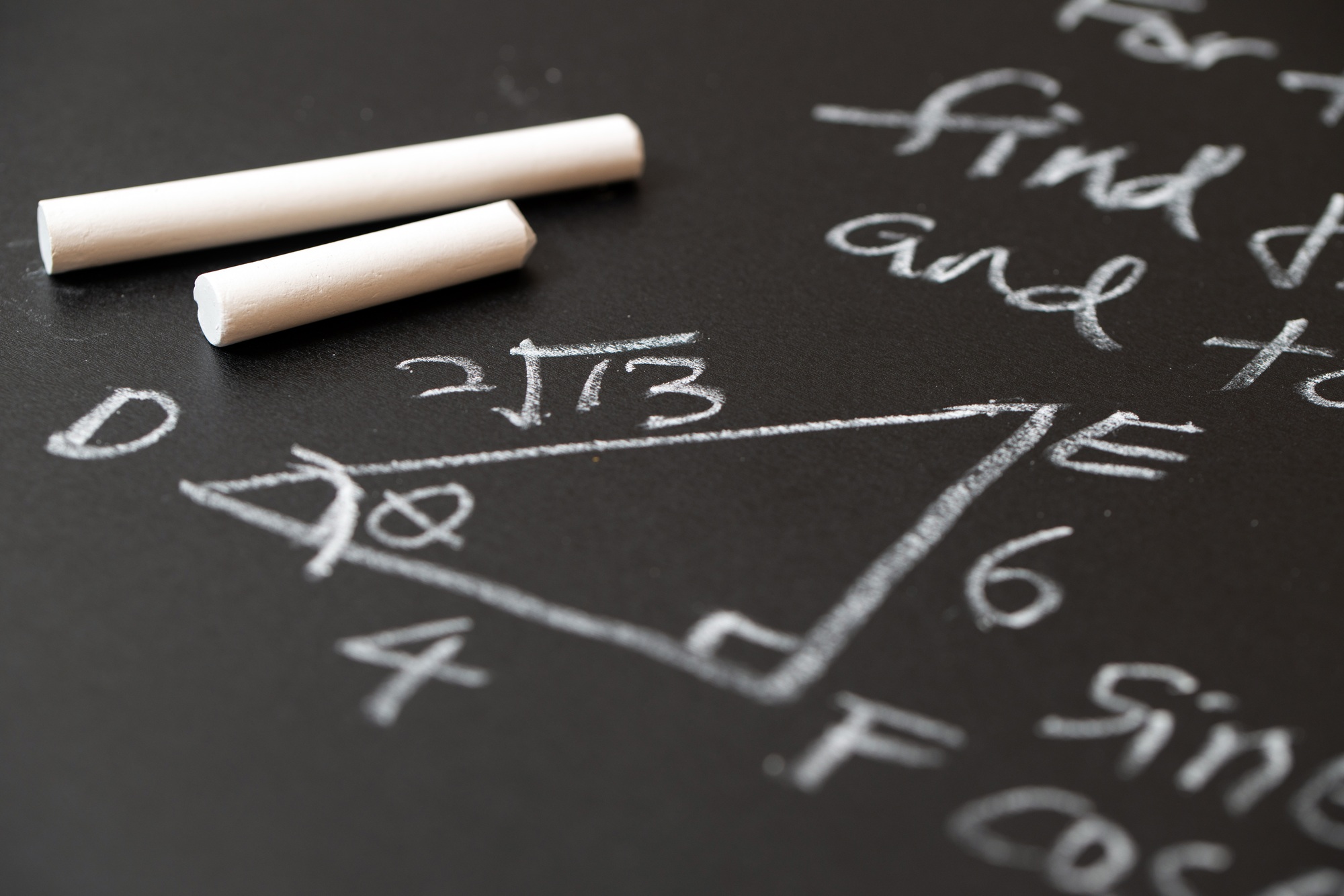 Algebra mathematic formula written on chalkboard