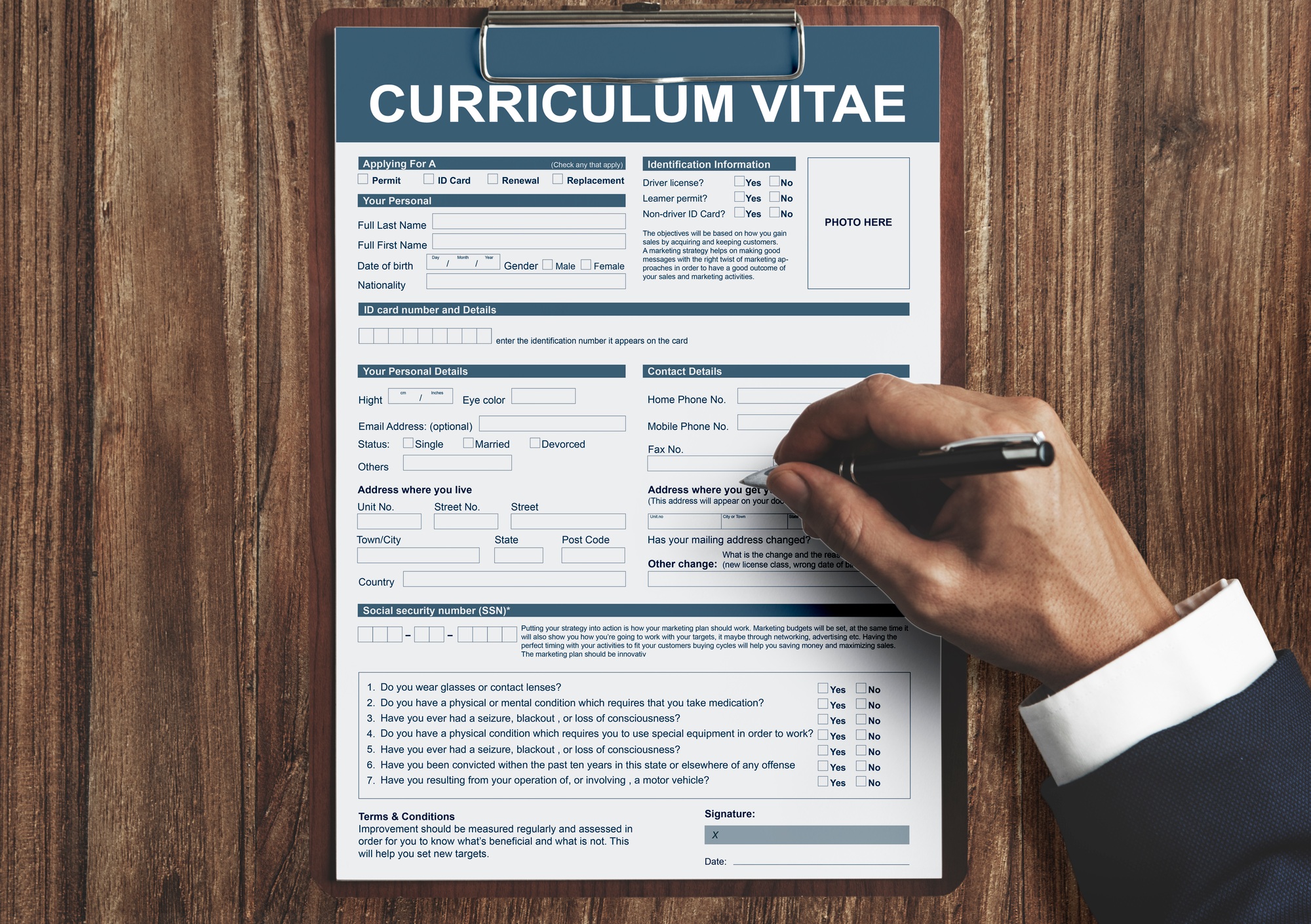 Curriculum Vitae Resume Job Application Concept