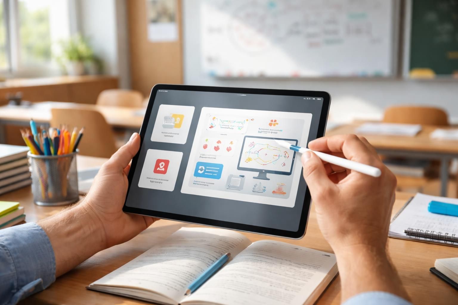 découvrez une sélection d'outils ipad essentiels pour enseignants, incluant qcm, tableau blanc interactif et gestion de pdf, pour dynamiser vos cours.